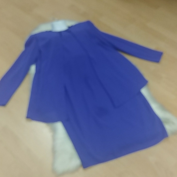 Vintage Ursula of Switzerland Purple Chiffon Dress - Picture 6 of 11